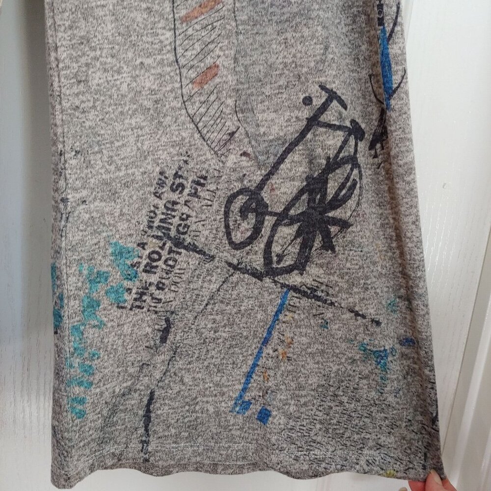 Inoah Freedom Art Knit Pants Whimsical Urban Graphic Print Streetwear M - Picture 9 of 13